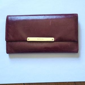 Bosca Maroon Leather Wallet